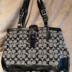 Vintage Coach Signature black handbag